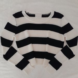 Cream and Black Stripe Sweater